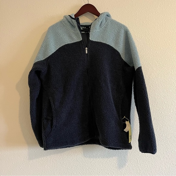 NWT All In Motion Men’s Sherpa Full Zip Hoodie Determined Blue - Picture 3 of 11
